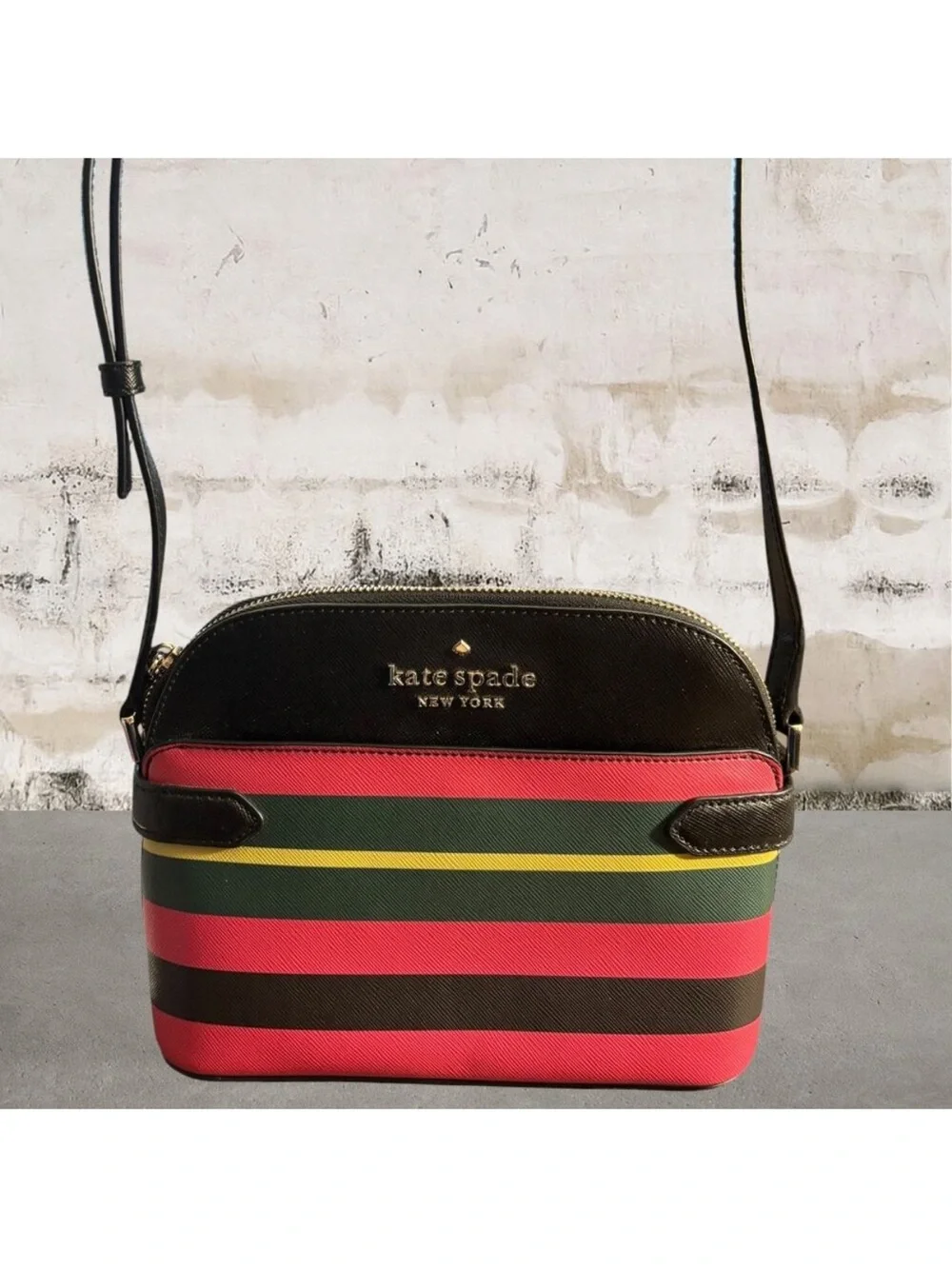Kate Spade Staci Dome Crossbody Bag in Wrapping Paper Multi Striped